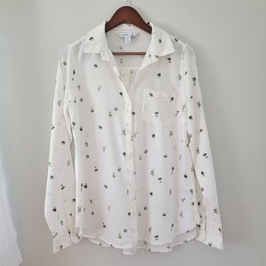 NWT Old Navy Plant Print Button-down Shirt